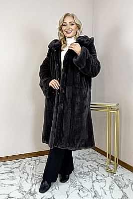 Фото товара Пальто норка 019/7015К, слива