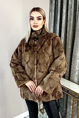 Фото товара Куртка норка 001/1006В (куски), пастель-синий