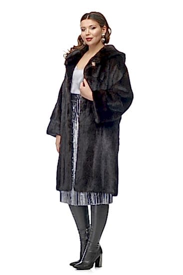 Фото товара Шуба из норки 014/233К, темно-коричневый