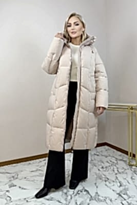 Фото товара Пуховик 8855 зима, кремовый