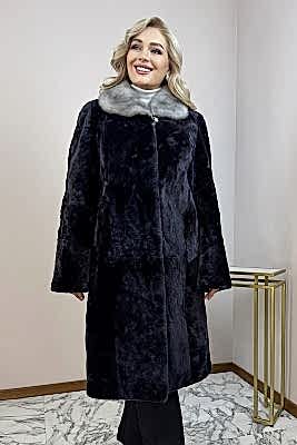 Фото товара Пальто мутон Светлана О-7 2, сине-черный