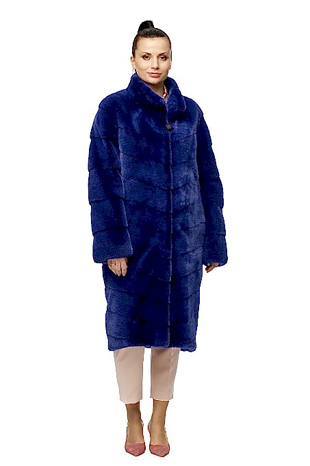 Шуба из норки 013/18017В, индиго