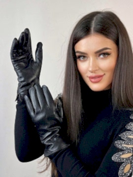 Фото товара Перчатки кожа жен. Р-7, черный