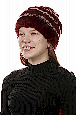 Фото товара Шапка SHWMKRVT041 кролик, Красно-серый