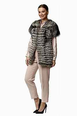 Фото товара Жилет лиса 222, серебристо-черный