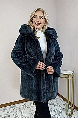 Фото товара П/пальто норка V&G м NINA, зеленый