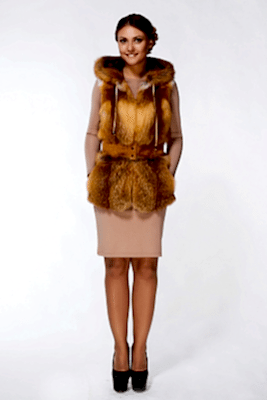 Фото товара Жилет пояс зам. капюшон, рыжий