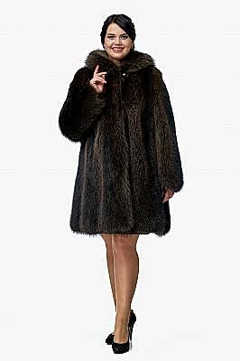 Фото товара Полупальто енот 011/К492(Е)V148E, коричневый