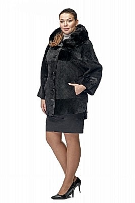 Фото товара Полупальто нутрия М3 (норка), черный