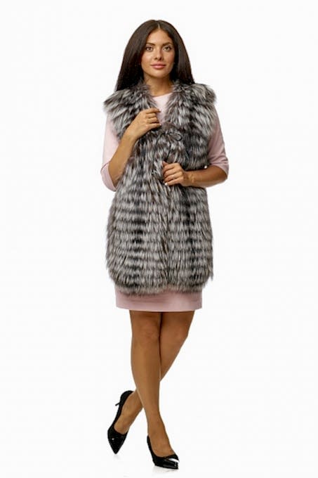 Жилет лиса росшив горизонт, серебристо-черный